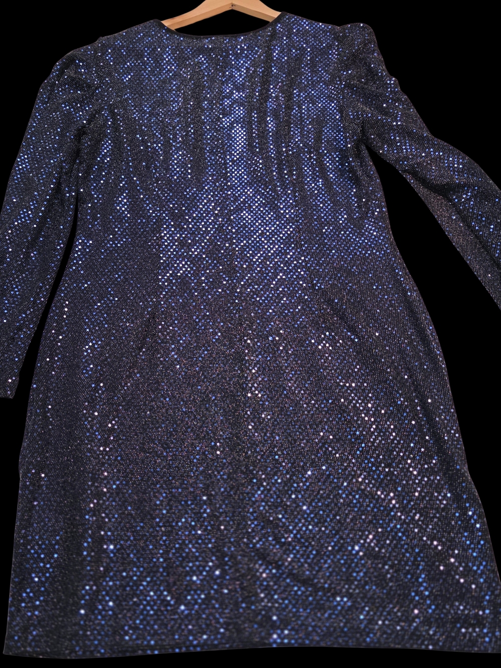 SHEIN Sparkling Long Sleeve Sequin Dress - Blue